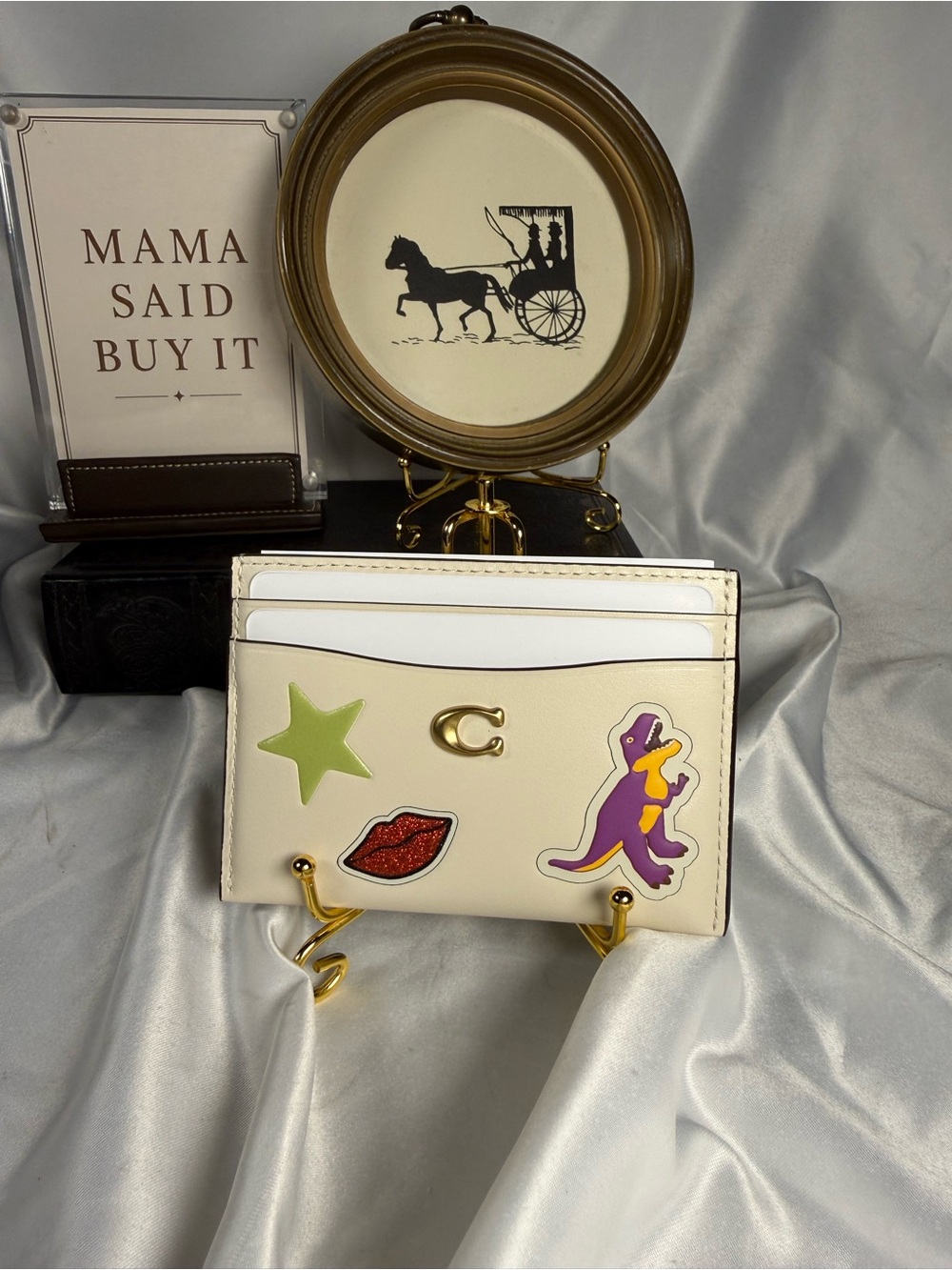 Coach Rexy Essential Card Case Chalk Multi Leather NWT CQD05